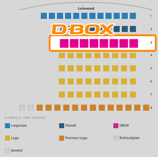 D-Box Motion Seats in Kino 2 im Cineplex Baunatal