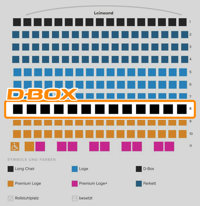 D-Box Motion Seats in Kino 2 im Cineplex Capitol Kassel